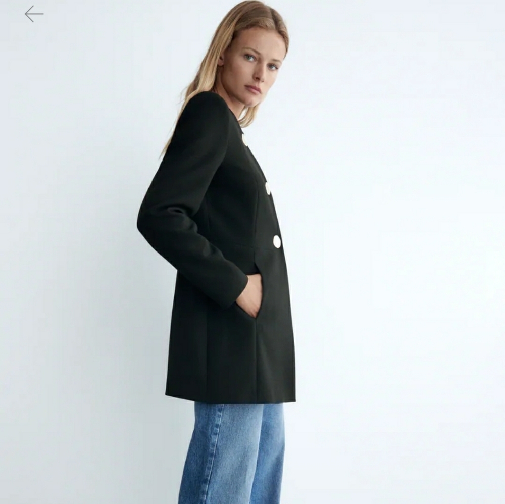 Zara fitted frock coat with metal buttons - Picture 3 of 5